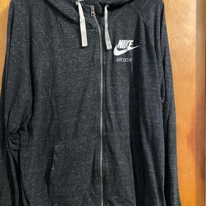 Gray long sleeve full zip hoodie